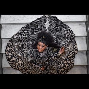 Black and Nude Evening Gown